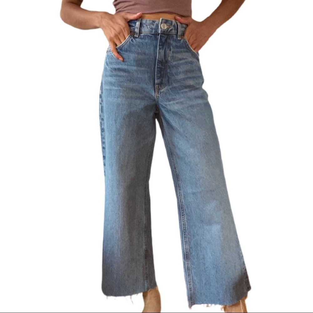 Zara high-rise crop flare jeans